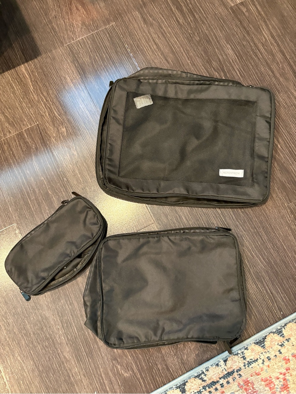 Nordstrom Anniversary Sale GWP Black Mesh expanding Packing Cubes Set (3 Pieces)